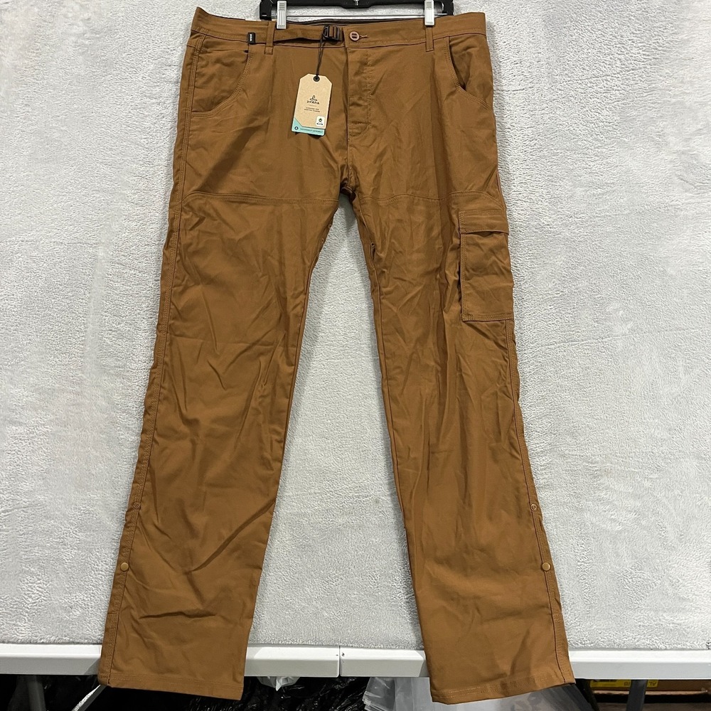 PrAna Zion Pants II Mens 40x34 Sepia Brown Hiking Outdoor Camping Slim Gorpcore